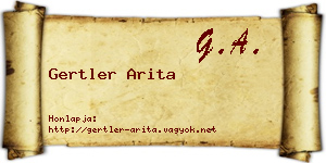 Gertler Arita névjegykártya